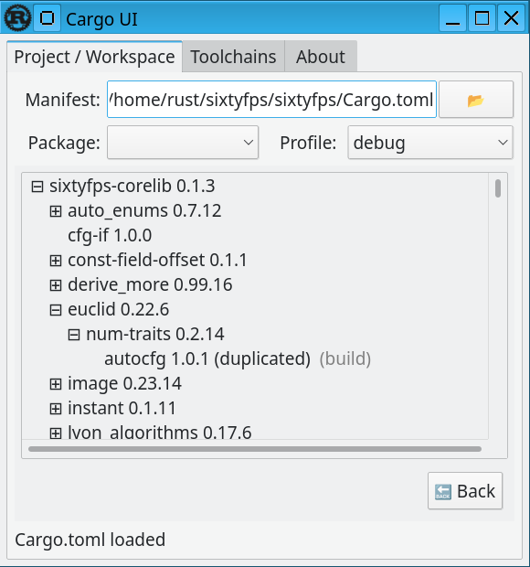 Cargo UI 0.2 screenshot